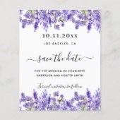 Lavendel bloemen bruiloft opslaan van de datum kaa (Voorkant)