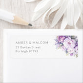 Lavendel Bloemen Bruiloft Retouradres Label (Insitu)