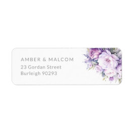 Lavendel Bloemen Bruiloft Retouradres Label