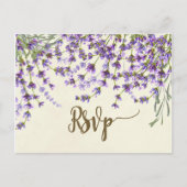 Lavendel Bloemen bruiloft RSVP briefkaart (Voorkant)