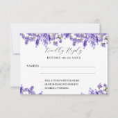 Lavendel bloemen bruiloft RSVP reactie Kaartje (Voorkant)