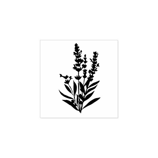 Lavendel Bloemen Bruiloft Rubberstempel (Afrduk)