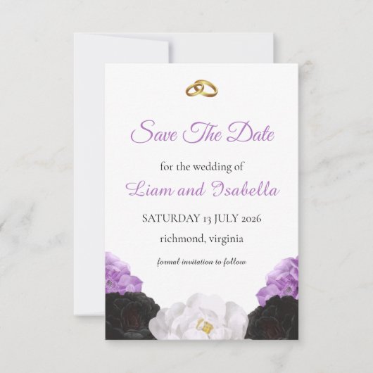 Lavendel Bloemen Bruiloft Save the Date Kaart (Voorkant)