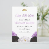 Lavendel Bloemen Bruiloft Save the Date Kaart (Staand voorkant)