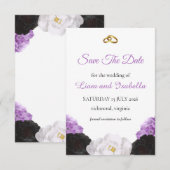 Lavendel Bloemen Bruiloft Save the Date Kaart (Voorkant / Achterkant)