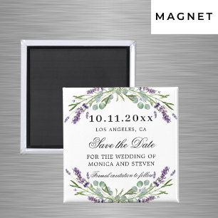 Lavendel bloemen bruiloft Save the Date magneet