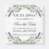Lavendel bloemen bruiloft Save the Date magneet (Voorkant)