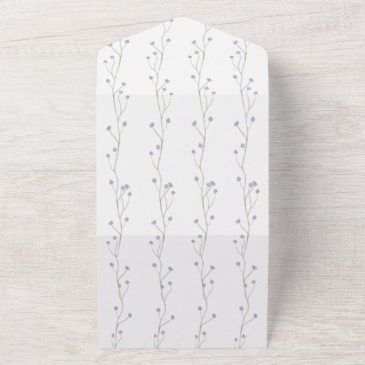 Lavendel Bloemen Bruiloft Uitnodiging (Buitenkant)