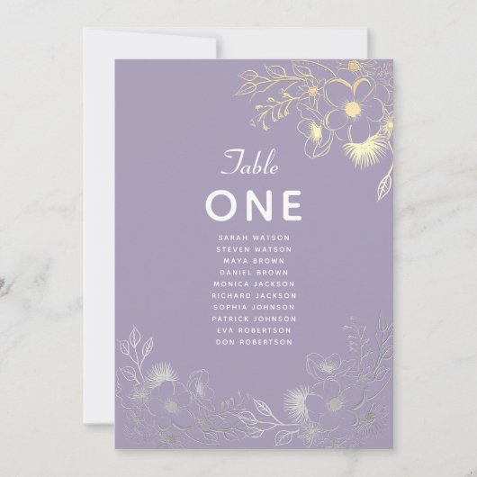 Lavendel Bloemen Bruiloft Zitkaarten (Voorkant)