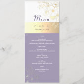 Lavendel Bloemen Bruiloftsmenu Menu (Voorkant)