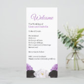 Lavendel Bloemen Bruiloftsprogramma Kaart (Staand voorkant)