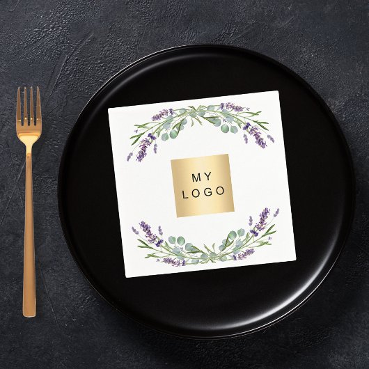 Lavendel bloemen business logo servet