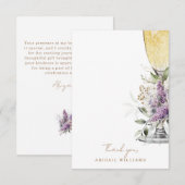 Lavendel Bloemen Champagne Douche Bericht Dank u Bedankkaart (Voorkant / Achterkant)