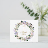 Lavendel Bloemen Christelijke Begrafenis Bedankkaart (Staand voorkant)