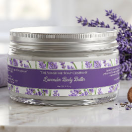 Lavendel Bloemen Cosmetica Pot Label