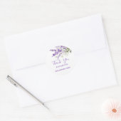 Lavendel bloemen dank je verjaardag ronde sticker (Envelop)
