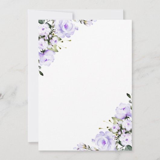 Lavendel Bloemen Dopen Goud Lijst Kaart (Achterkant)