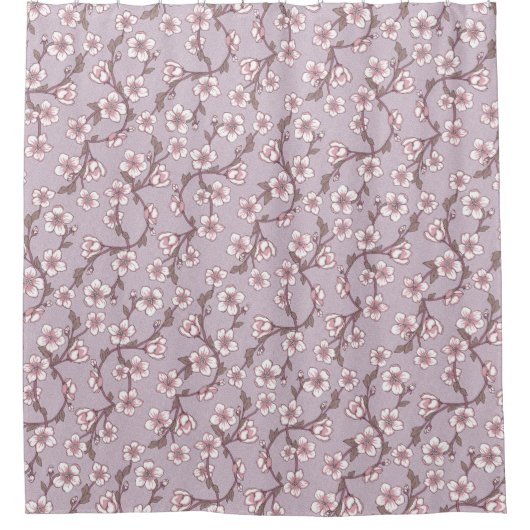 Lavendel Bloemen Douchegordijn – Zachte Botanische (Voorkant)