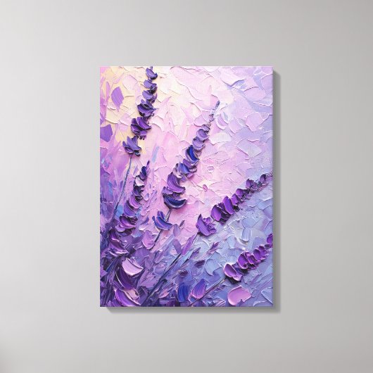 Lavendel Bloemen Elegant Olieverfschilderij Canvas Afdruk (Voorkant)