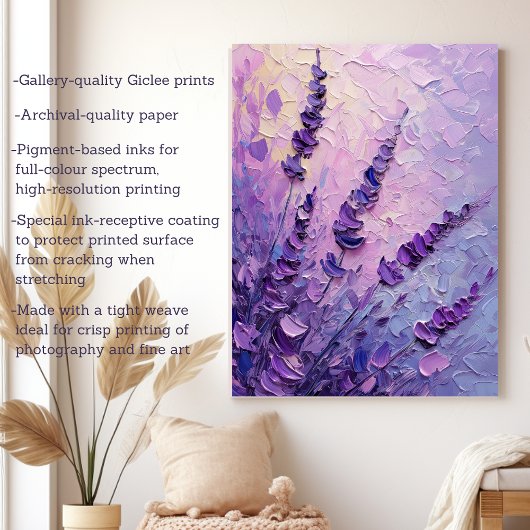 Lavendel Bloemen Elegant Olieverfschilderij Canvas Afdruk