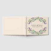 Lavendel bloemen eucalyptus beige zand bruiloft gastenboek (Volledig)