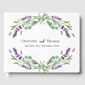 Lavendel bloemen eucalyptus bruiloft gastenboek (Voorkant)