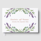 Lavendel bloemen eucalyptus roos gouden bruiloft gastenboek (Voorkant)