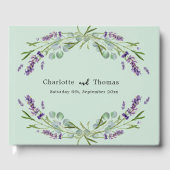 Lavendel bloemen eucalyptus salie groene bruiloft gastenboek (Voorkant)