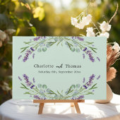 Lavendel bloemen eucalyptus salie groene bruiloft gastenboek