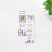 Lavendel Bloemen Foto Begrafenis Gedenkteken Bladw Mini Visitekaartjes (Bureau)