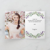 Lavendel bloemen foto Vrijgezellenfeest dank u Kaart (Binnen)