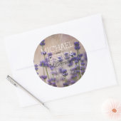 Lavendel Bloemen Gepersonaliseerd adres Ronde Sticker (Envelop)