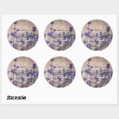 Lavendel Bloemen Gepersonaliseerd adres Ronde Sticker (Vel)