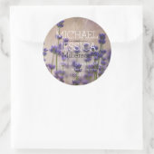 Lavendel Bloemen Gepersonaliseerd adres Ronde Sticker (Tas)