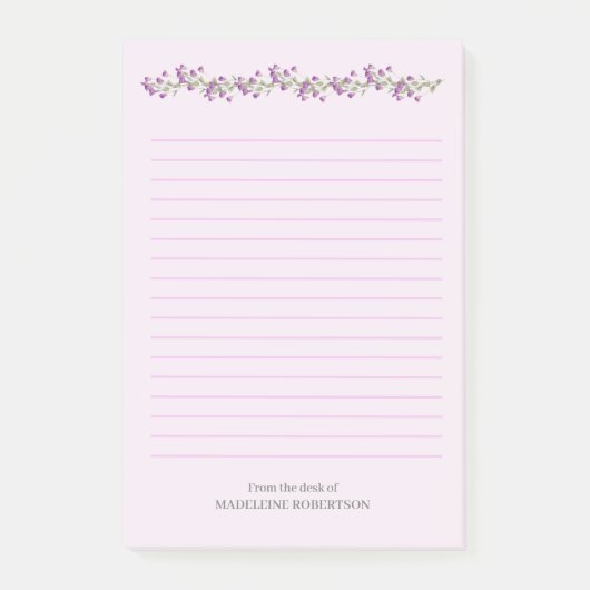 Lavendel Bloemen Gepersonaliseerd met Naam Post-it Post-it® Notes (Voorkant)