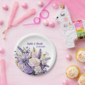 Lavendel Bloemen Gepersonaliseerde bruiloft Borden Papieren Bordje (Feest)