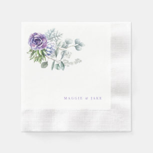 Lavendel Bloemen Gepersonaliseerde bruiloft Servet