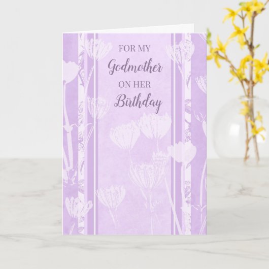 Lavendel Bloemen Godmother Verjaardag Kaart (Gele Bloem)