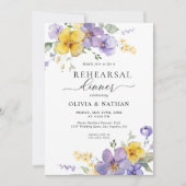 Lavendel Bloemen Goud Geel Boho repetitie diner Kaart (Voorkant)