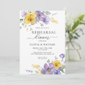 Lavendel Bloemen Goud Geel Boho repetitie diner Kaart (Staand voorkant)