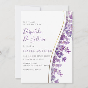 Lavendel Bloemen Goud Spaans Vrijgezellenfeest Kaart
