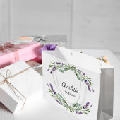 Lavendel bloemen groen bruidsmeisje groot cadeauzakje