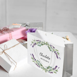 Lavendel bloemen groen bruidsmeisje groot cadeauzakje