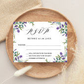 Lavendel bloemen groen bruiloft reactie RSVP