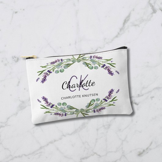 Lavendel bloemen groen naam monogram etui