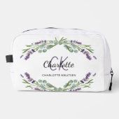 Lavendel bloemen groen naam monogram toilettasje (Voorkant)