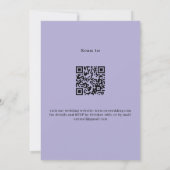 Lavendel bloemen groen QR code RSVP bruiloft Kaart (Achterkant)