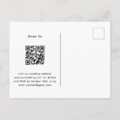 Lavendel bloemen groen QR code RSVP bruiloft Uitnodiging Briefkaart (Achterkant)