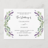 Lavendel bloemen groen QR code RSVP bruiloft Uitnodiging Briefkaart (Voorkant)