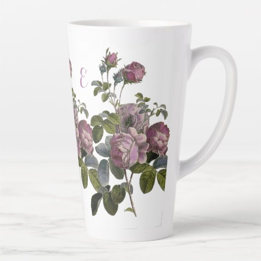 Lavendel Bloemen Grote Witte Latte Mok (Rechts)